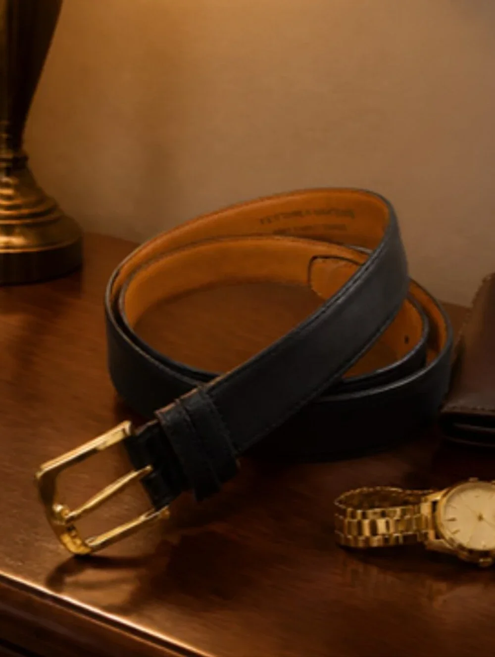 TOREL Black Leather Cowhide Lux Feel Belt Sz 39 - 43